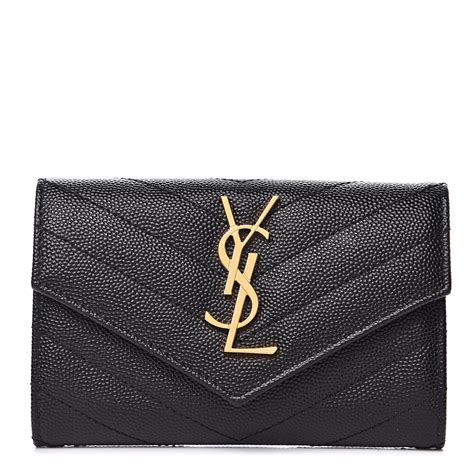 ysl monogramme small grain de poudre envelope wallet|SAINT LAURENT Grain De Poudre Matelasse .